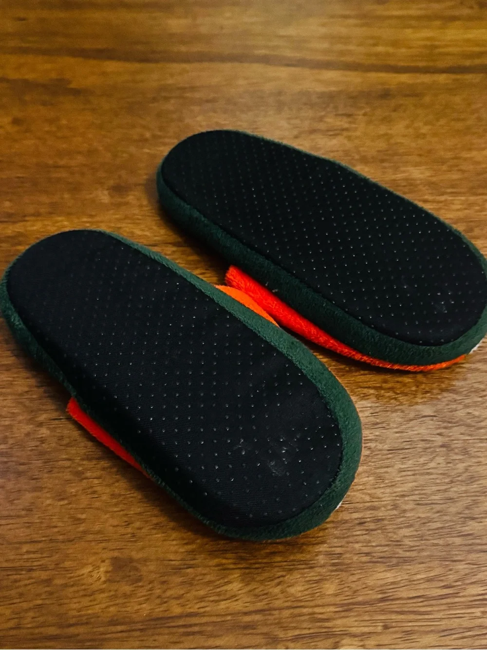 University of Miami Hurricanes Kids Plush House Slippers Orange “The U” (M)